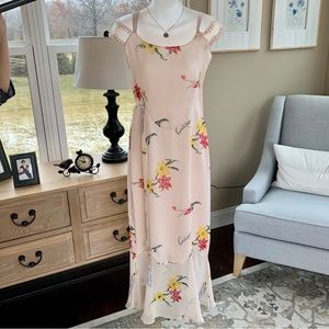 RARE Vintage Age of Love By Nataya Midi Dress‎ Floral Size Small/Medium